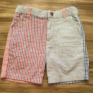 Vineyard Vines Kids Searsucker Breaker Shorts - Red and Blue Gingham sz 7
